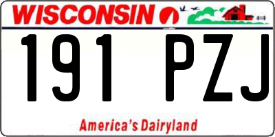 WI license plate 191PZJ