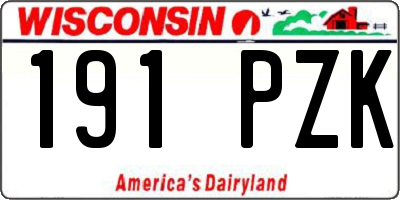 WI license plate 191PZK