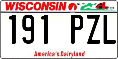 WI license plate 191PZL