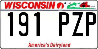 WI license plate 191PZP