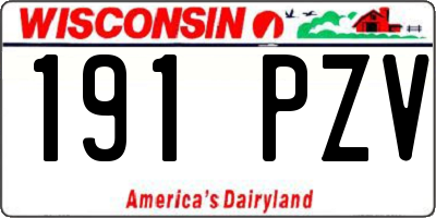 WI license plate 191PZV