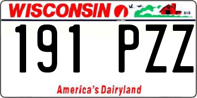 WI license plate 191PZZ