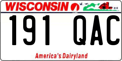 WI license plate 191QAC