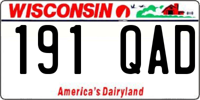 WI license plate 191QAD