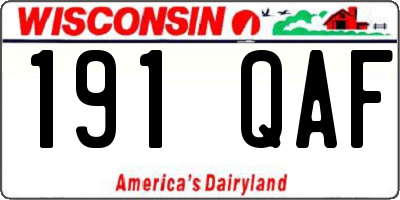 WI license plate 191QAF