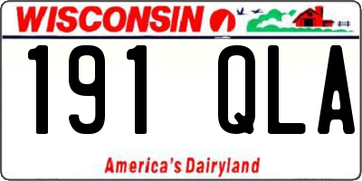 WI license plate 191QLA