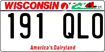 WI license plate 191QLO