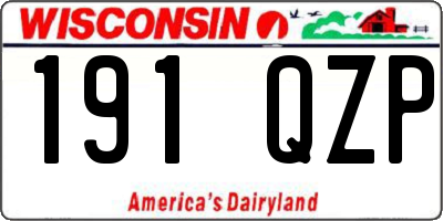 WI license plate 191QZP