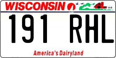 WI license plate 191RHL
