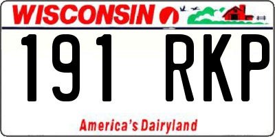 WI license plate 191RKP