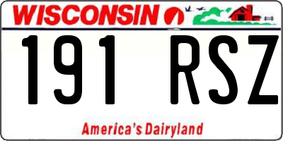 WI license plate 191RSZ