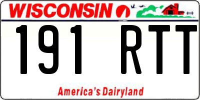 WI license plate 191RTT