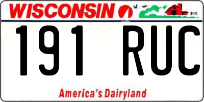 WI license plate 191RUC