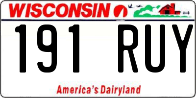 WI license plate 191RUY