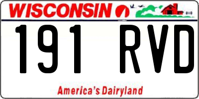 WI license plate 191RVD