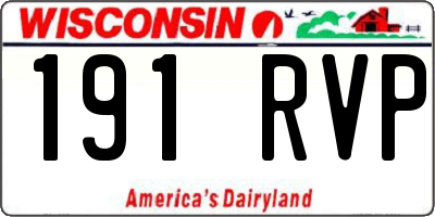 WI license plate 191RVP