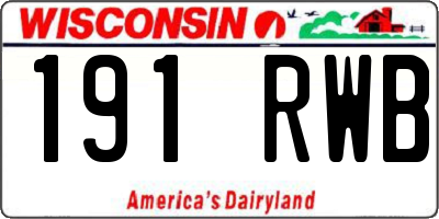WI license plate 191RWB