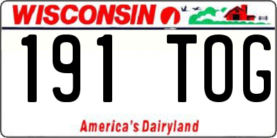 WI license plate 191TOG