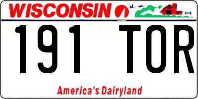 WI license plate 191TOR