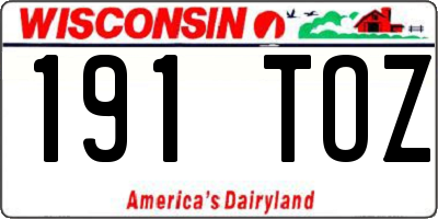 WI license plate 191TOZ