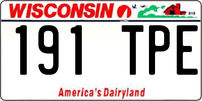 WI license plate 191TPE