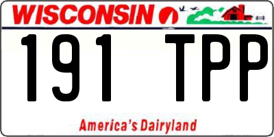 WI license plate 191TPP