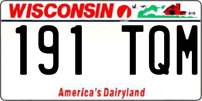 WI license plate 191TQM