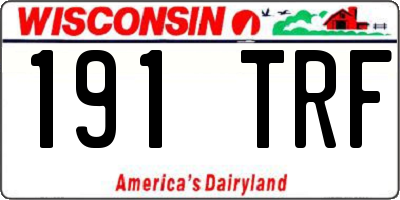 WI license plate 191TRF