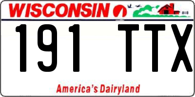 WI license plate 191TTX