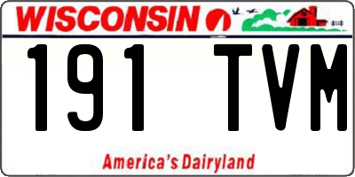 WI license plate 191TVM