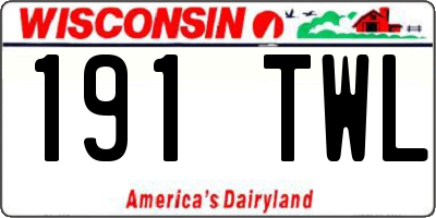 WI license plate 191TWL