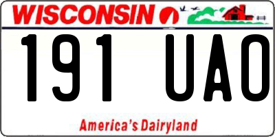 WI license plate 191UAO