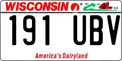 WI license plate 191UBV