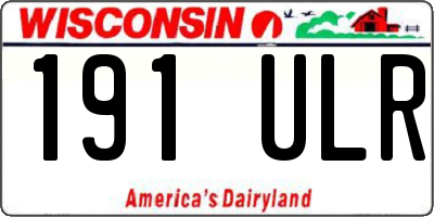 WI license plate 191ULR