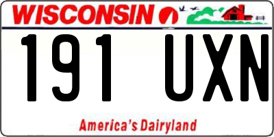 WI license plate 191UXN