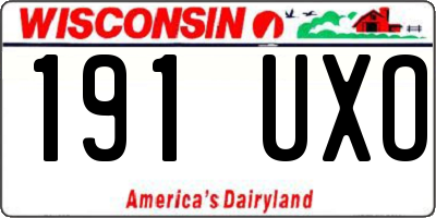 WI license plate 191UXO