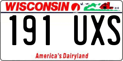 WI license plate 191UXS