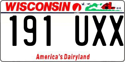 WI license plate 191UXX