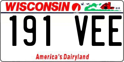 WI license plate 191VEE