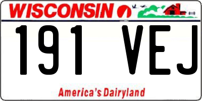WI license plate 191VEJ