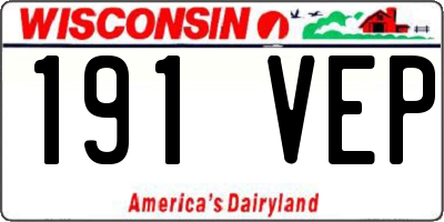 WI license plate 191VEP