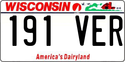 WI license plate 191VER