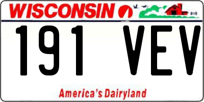 WI license plate 191VEV