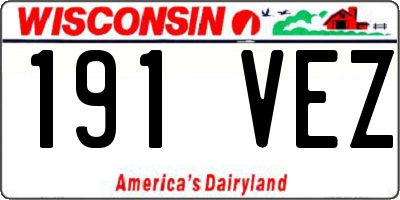 WI license plate 191VEZ
