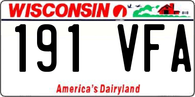 WI license plate 191VFA