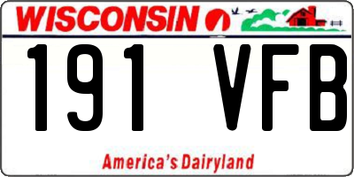 WI license plate 191VFB