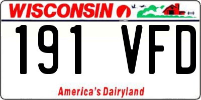 WI license plate 191VFD