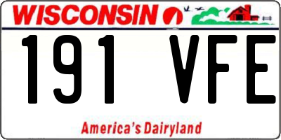 WI license plate 191VFE