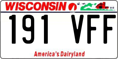 WI license plate 191VFF
