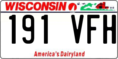 WI license plate 191VFH